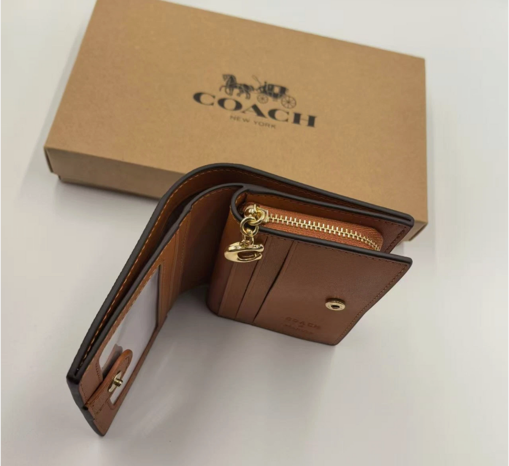 Coach X Peanuts Snap Wallet In Signature Canvas With Snoopy