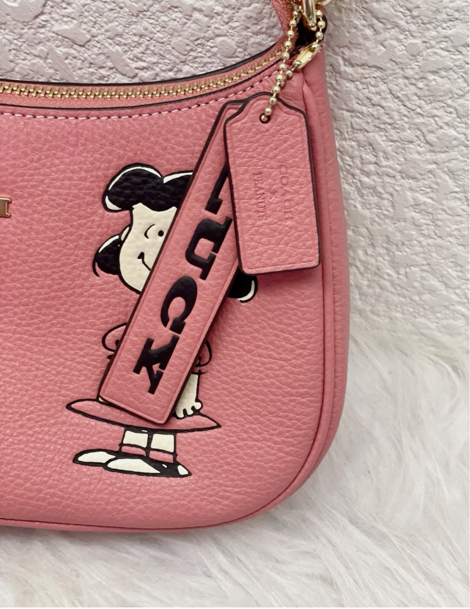Coach CBM32 X Peanuts Teri Shoulder Bag With Lucy in Pebble Leather
