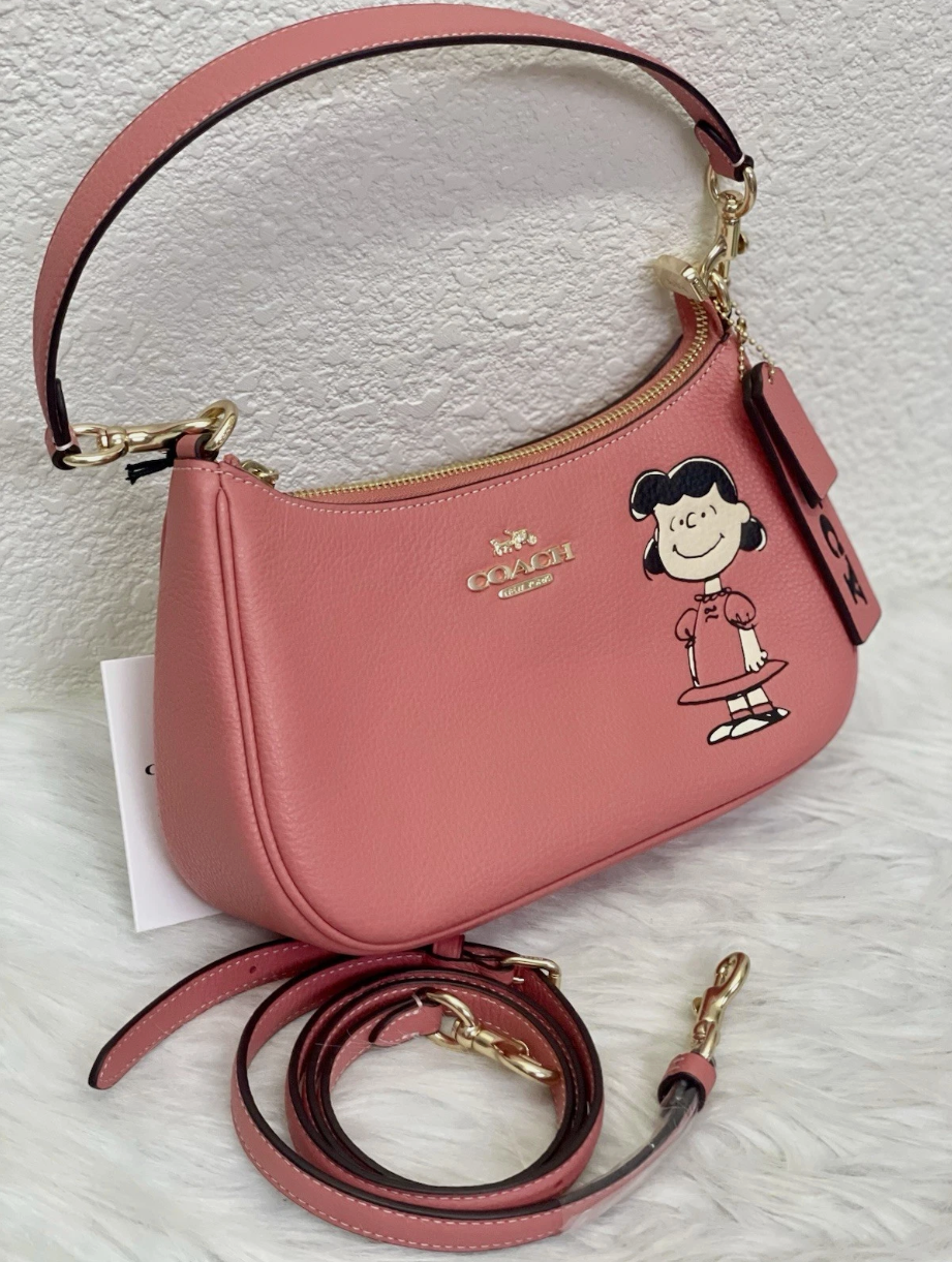 Coach CBM32 X Peanuts Teri Shoulder Bag With Lucy in Pebble Leather